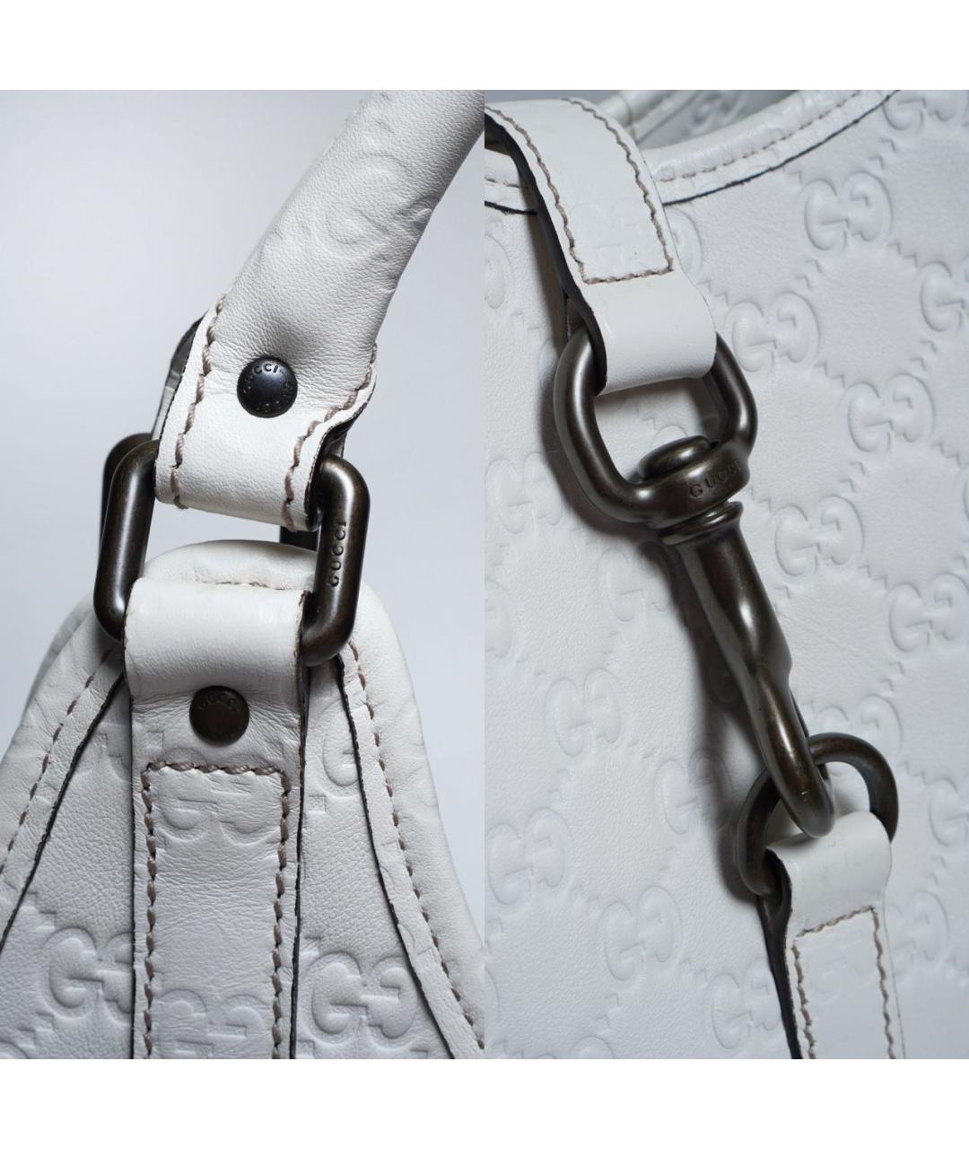 GUCCI Белая кожаная сумка с короткими ручками, фото 7