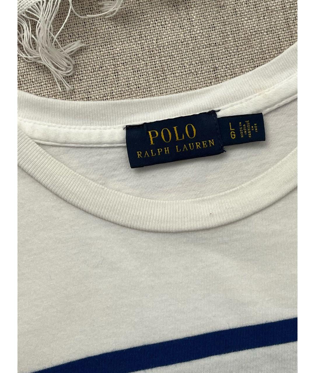 POLO RALPH LAUREN Белая хлопковая футболка, фото 3