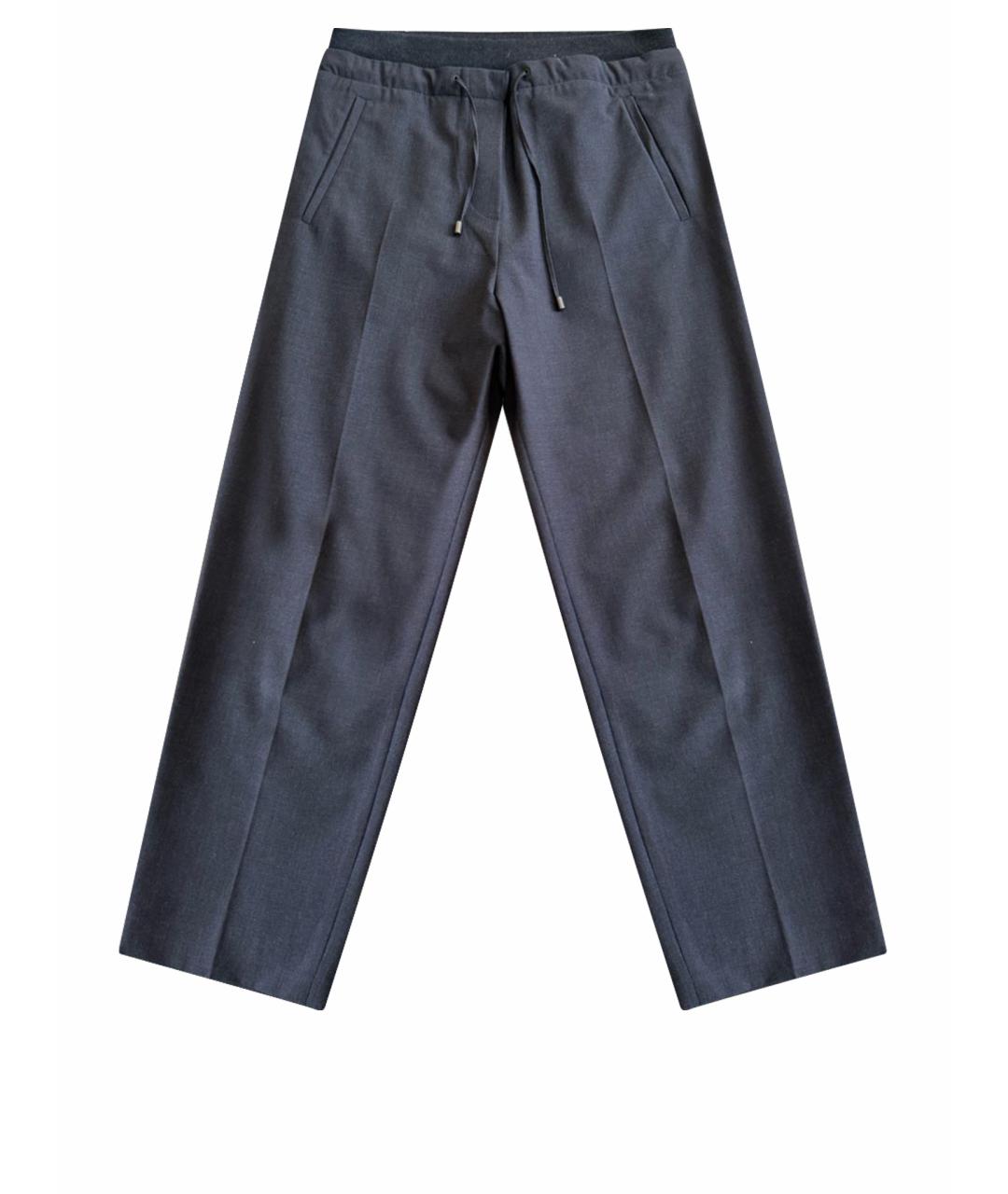 BRUNELLO CUCINELLI Серые шерстяные брюки узкие, фото 1