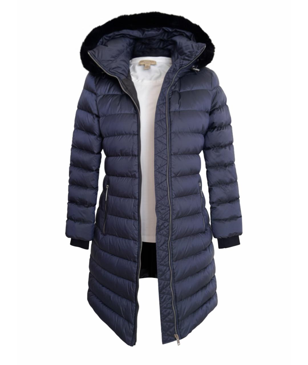 BURBERRY Темно-синий полиэстеровый пуховик, фото 1