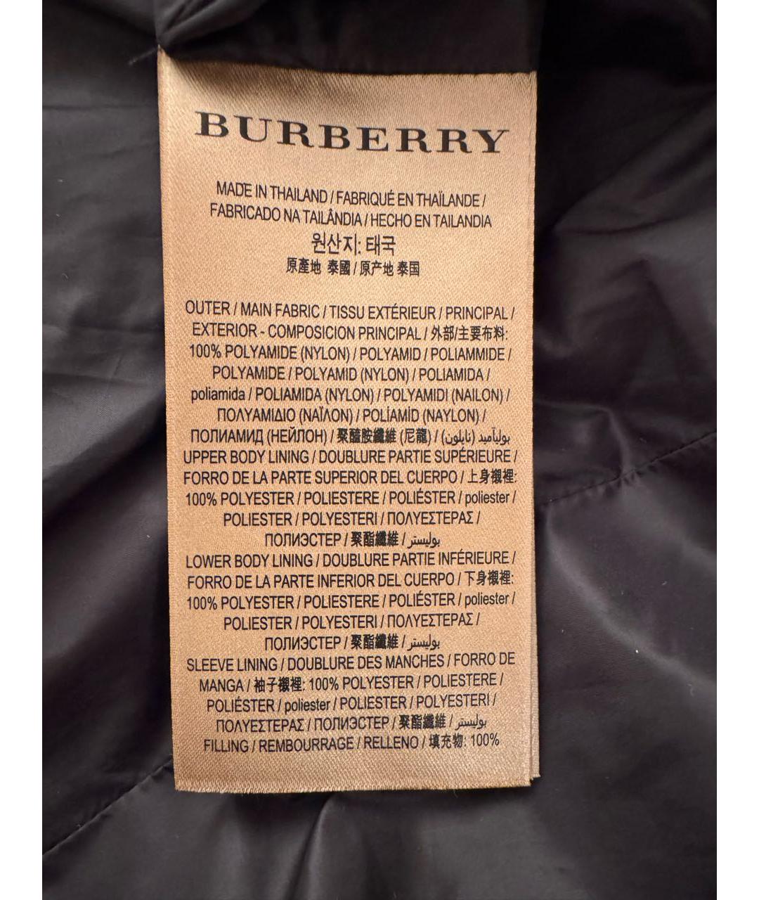 BURBERRY Темно-синий полиэстеровый пуховик, фото 6