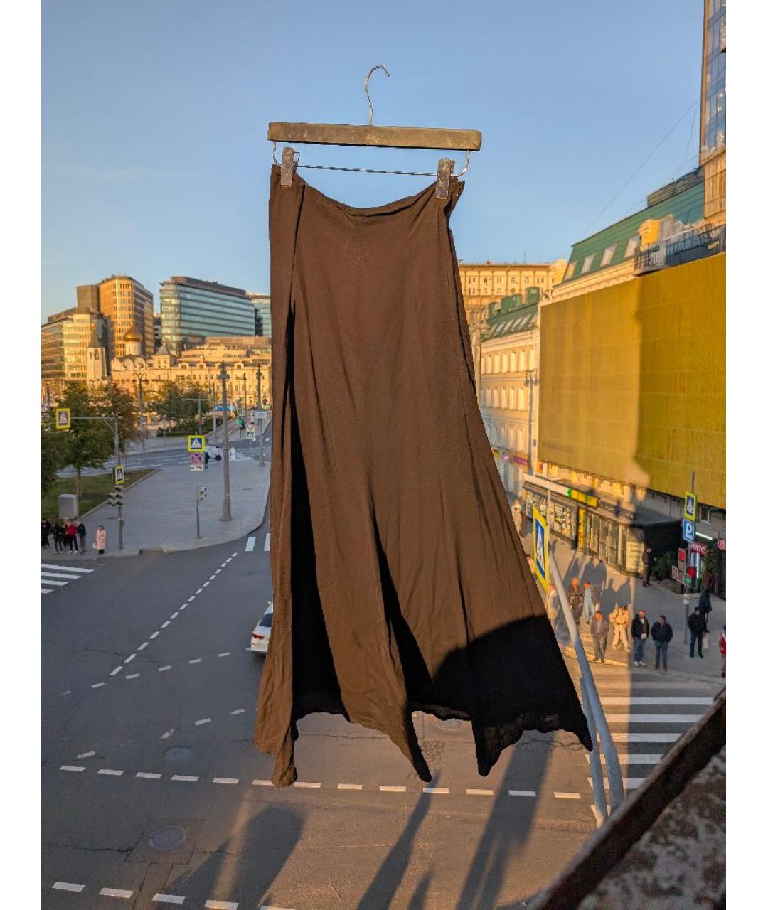 YOHJI YAMAMOTO Черная вискозная юбка макси, фото 9