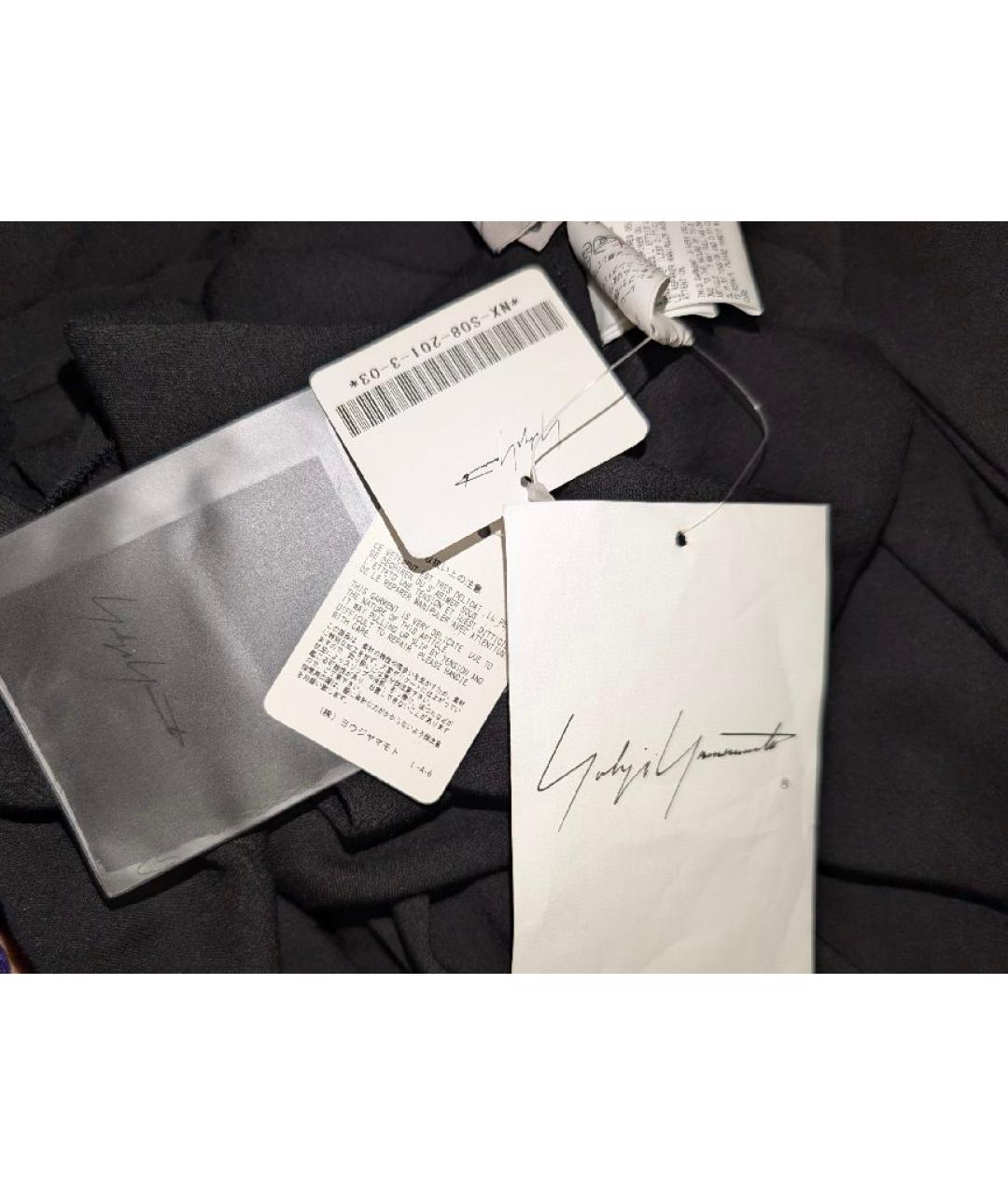 YOHJI YAMAMOTO Черная вискозная юбка макси, фото 4