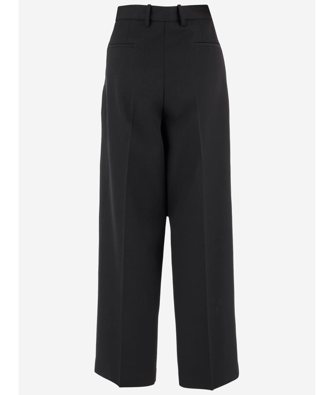 JIL SANDER Черные шерстяные прямые брюки, фото 2