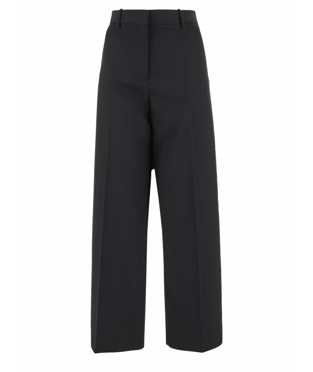 JIL SANDER Черные шерстяные прямые брюки, фото 1
