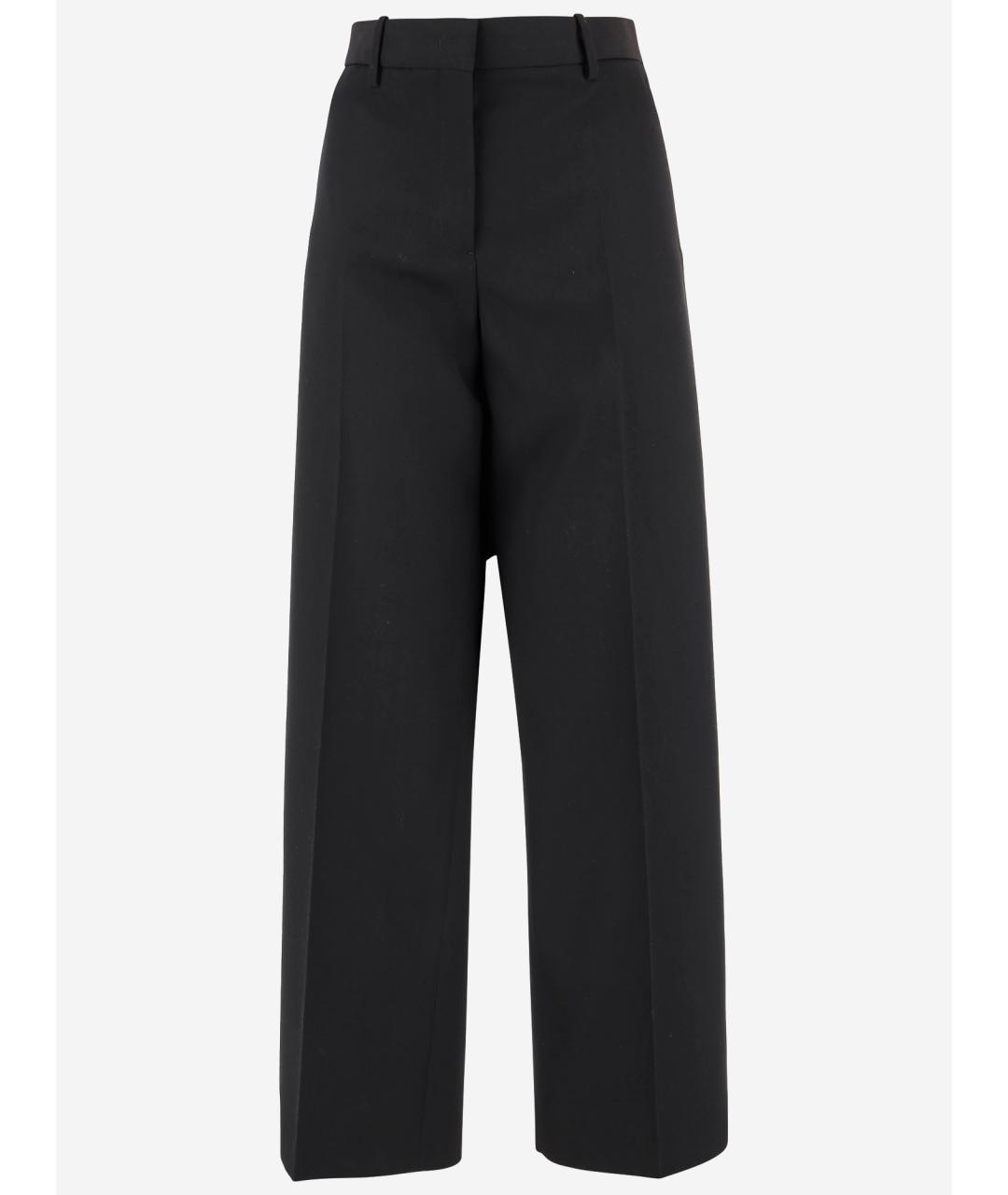 JIL SANDER Черные шерстяные прямые брюки, фото 4