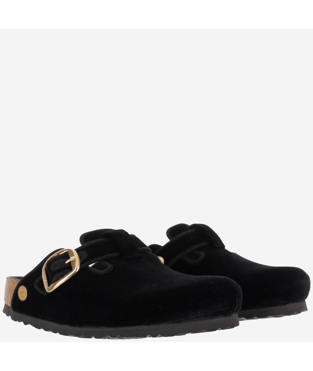 BIRKENSTOCK Черные бархатные сабо, фото 4