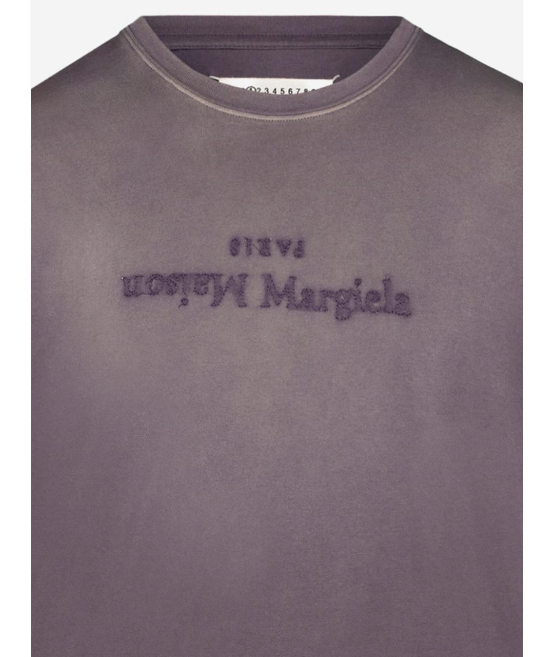 MAISON MARGIELA Фиолетовая хлопковая футболка, фото 3