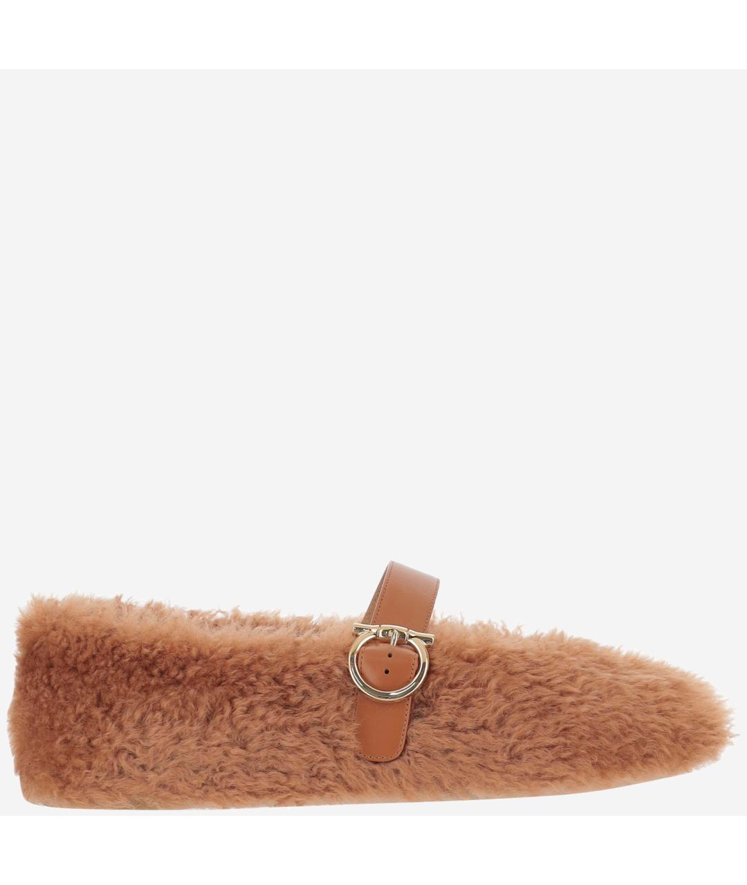 FERRAGAMO Коричневые балетки, фото 6