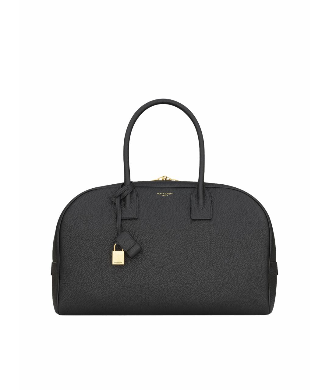 SAINT LAURENT Черная кожаная сумка тоут, фото 1