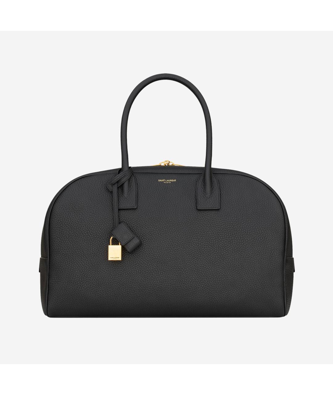 SAINT LAURENT Черная кожаная сумка тоут, фото 5