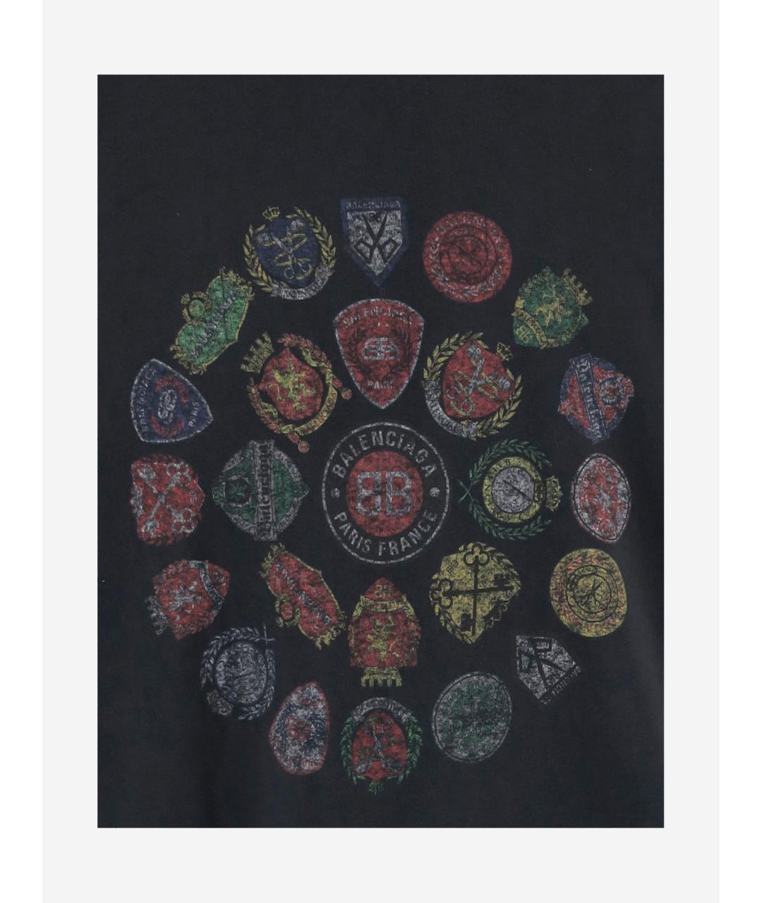 BALENCIAGA Черная хлопковая футболка, фото 3