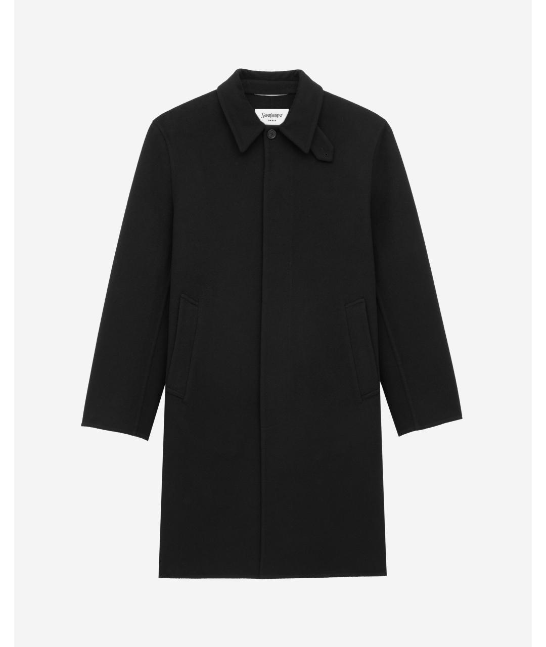 SAINT LAURENT Черное пальто, фото 4