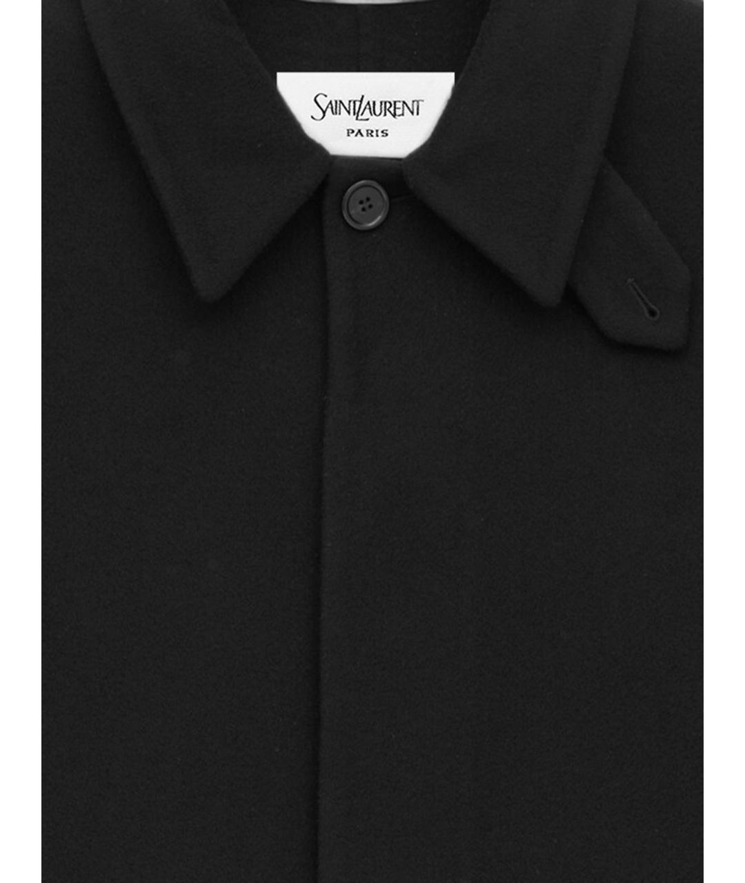 SAINT LAURENT Черное пальто, фото 3