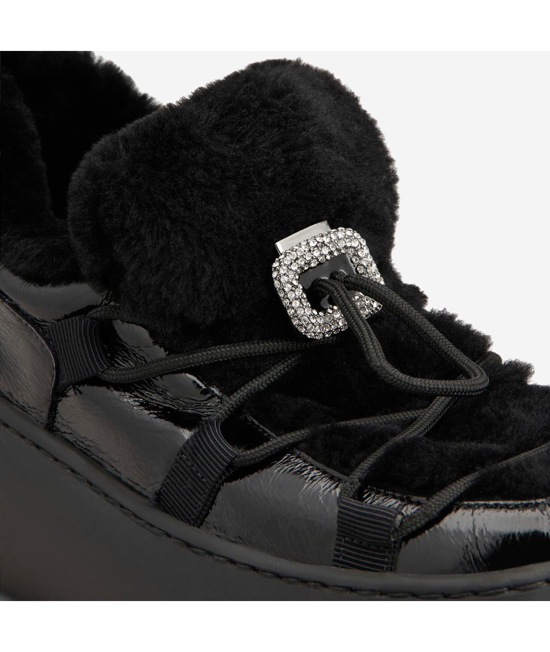 ROGER VIVIER Черные кожаные кроссовки, фото 5