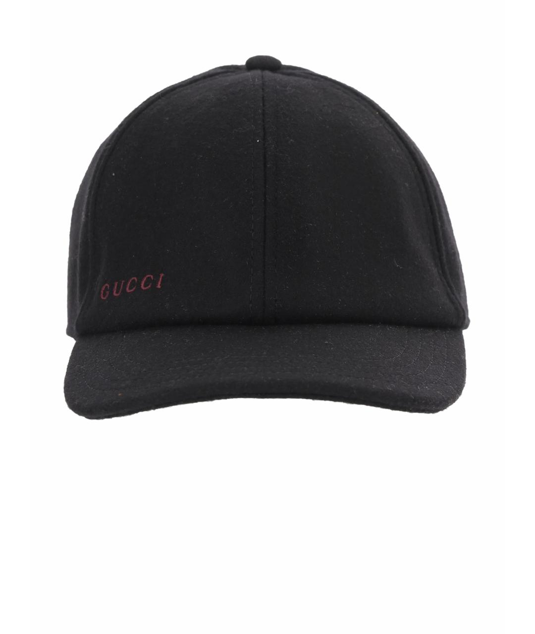 GUCCI Черная шерстяная кепка/бейсболка, фото 1