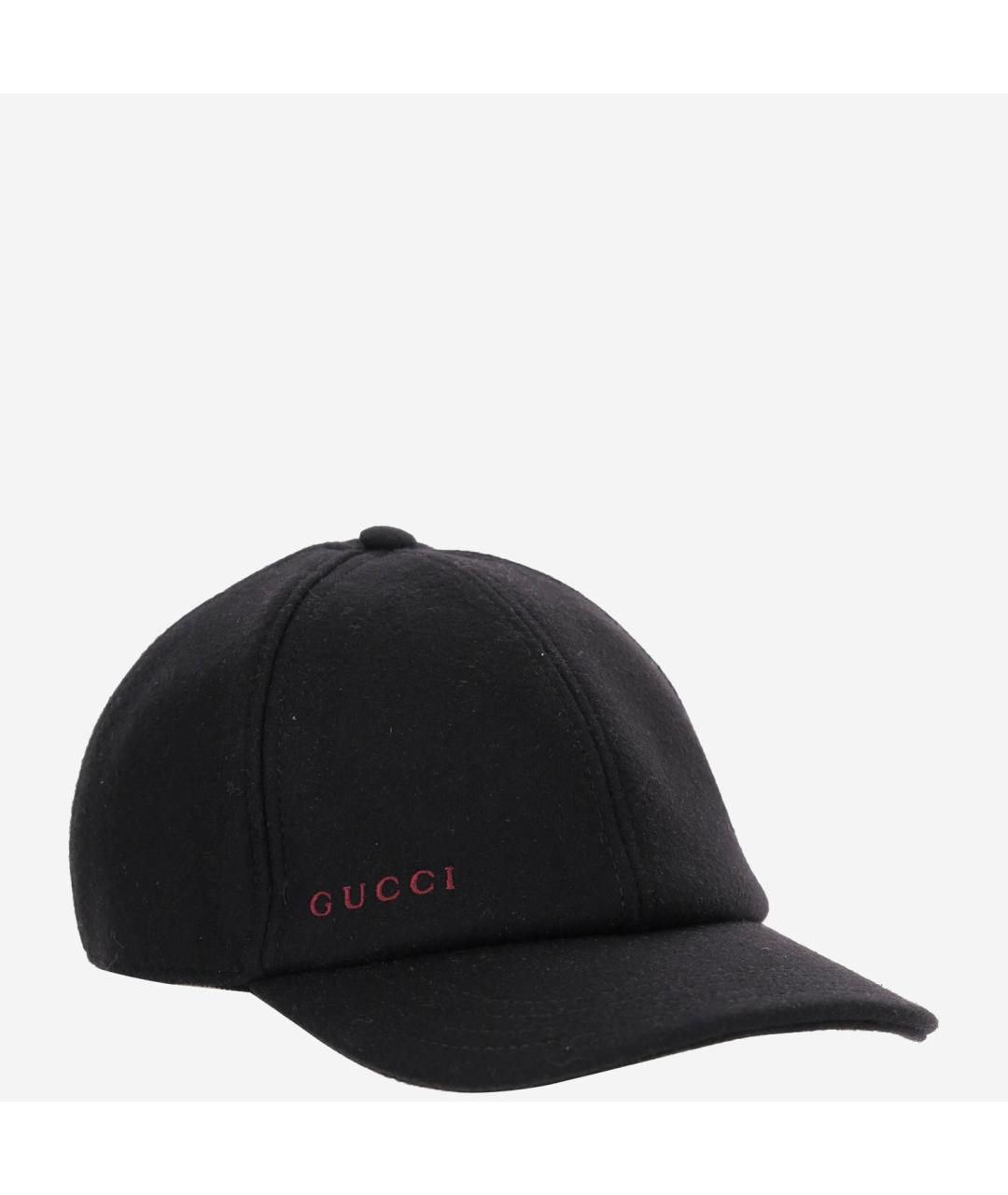 GUCCI Черная шерстяная кепка/бейсболка, фото 2