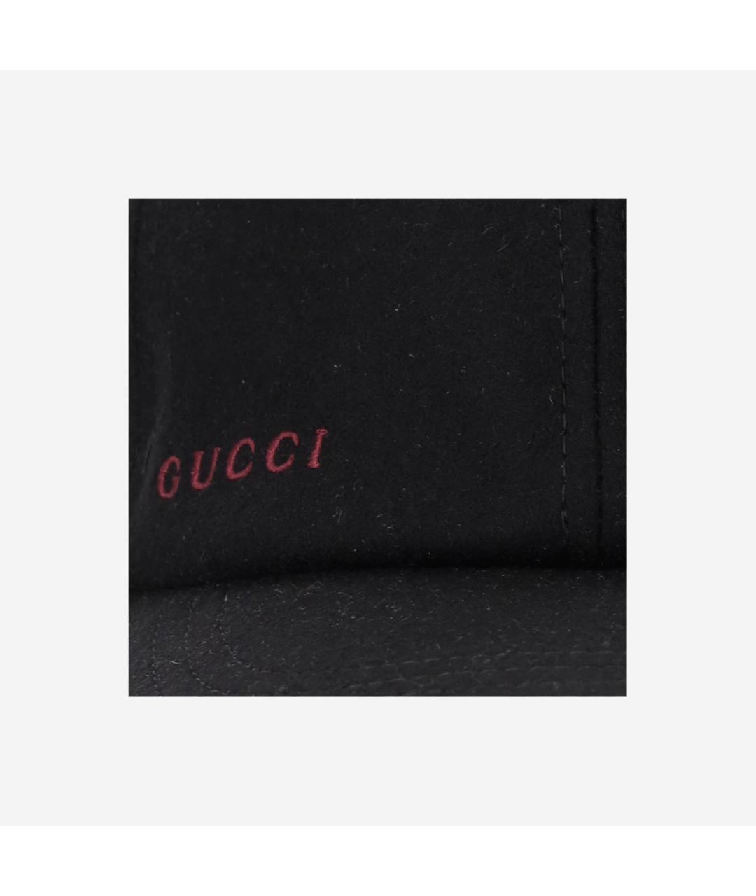 GUCCI Черная шерстяная кепка/бейсболка, фото 4