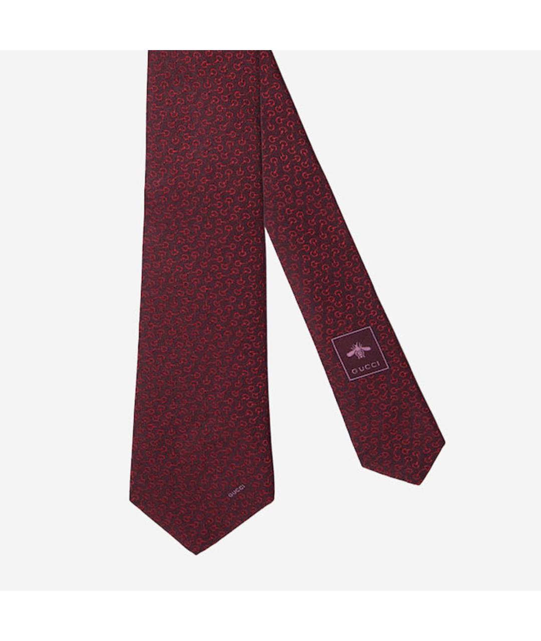 GUCCI Бордовый шелковый галстук, фото 2