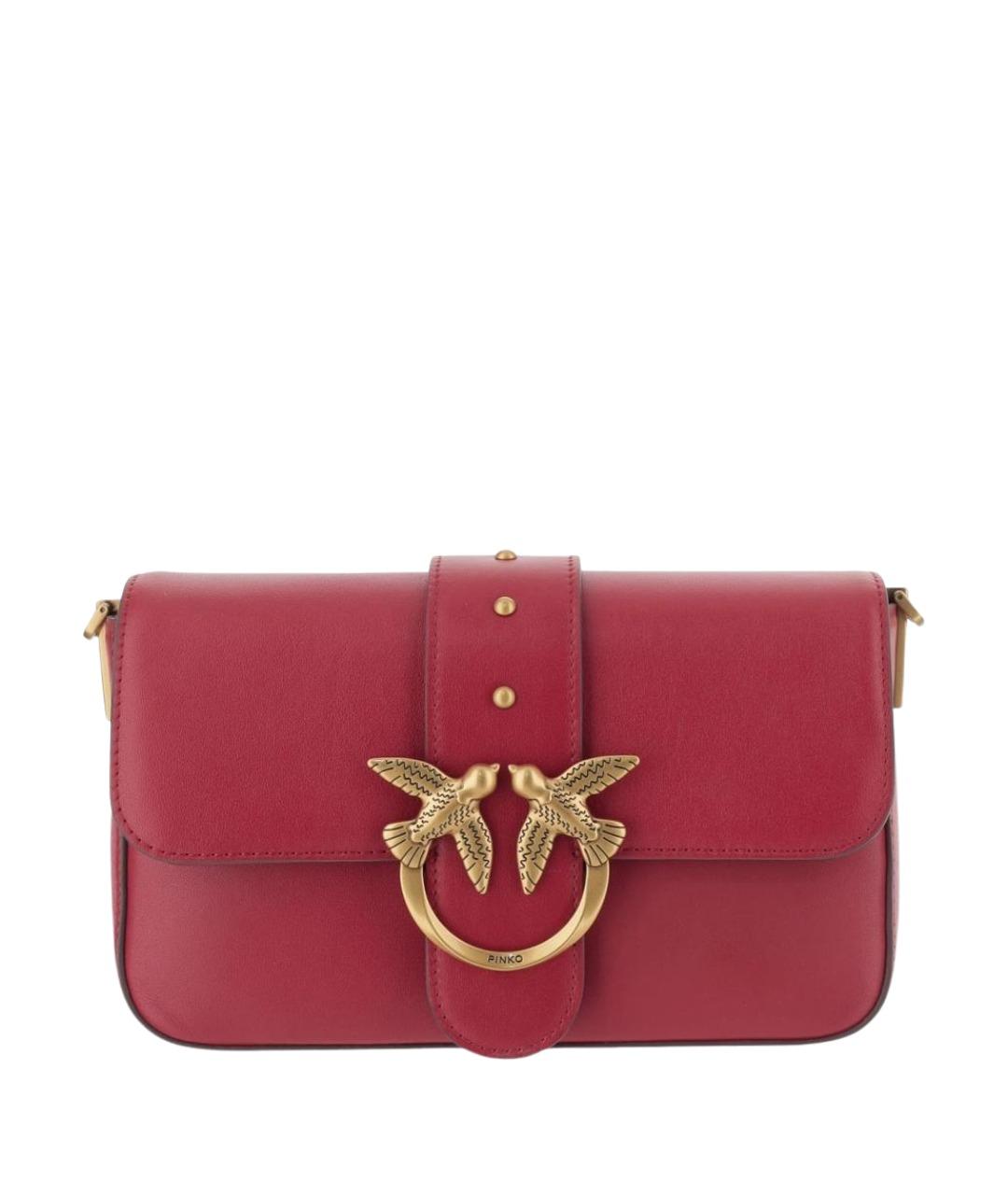PINKO Красная кожаная сумка через плечо, фото 1