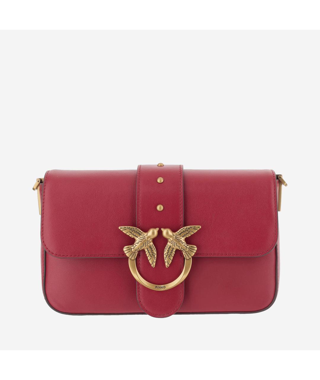 PINKO Красная кожаная сумка через плечо, фото 6