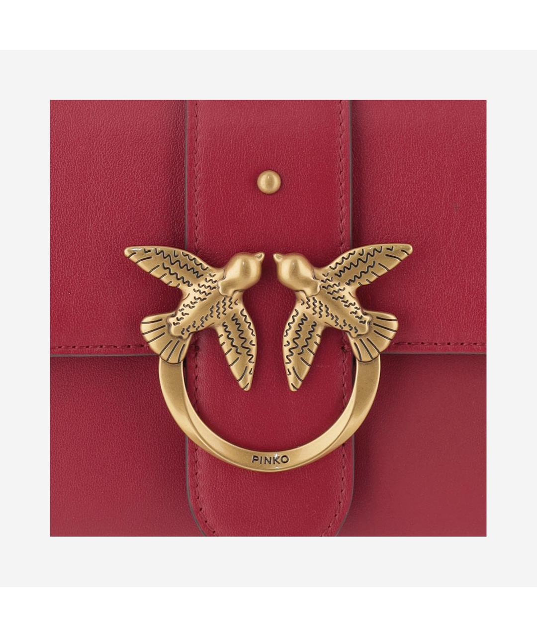 PINKO Красная кожаная сумка через плечо, фото 5