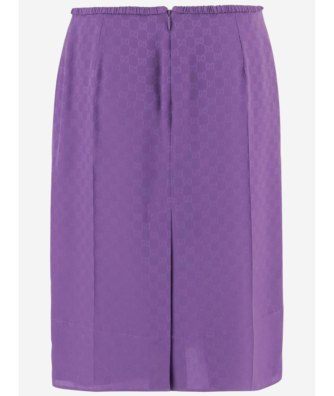 GUCCI Фиолетовая ацетатная юбка миди, фото 2