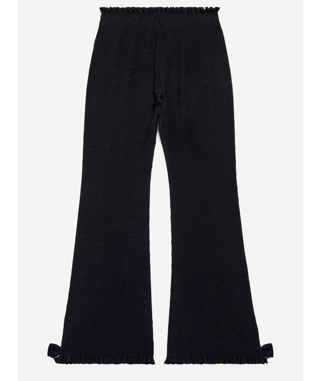 BALENCIAGA Черные полиэстеровые прямые брюки, фото 2