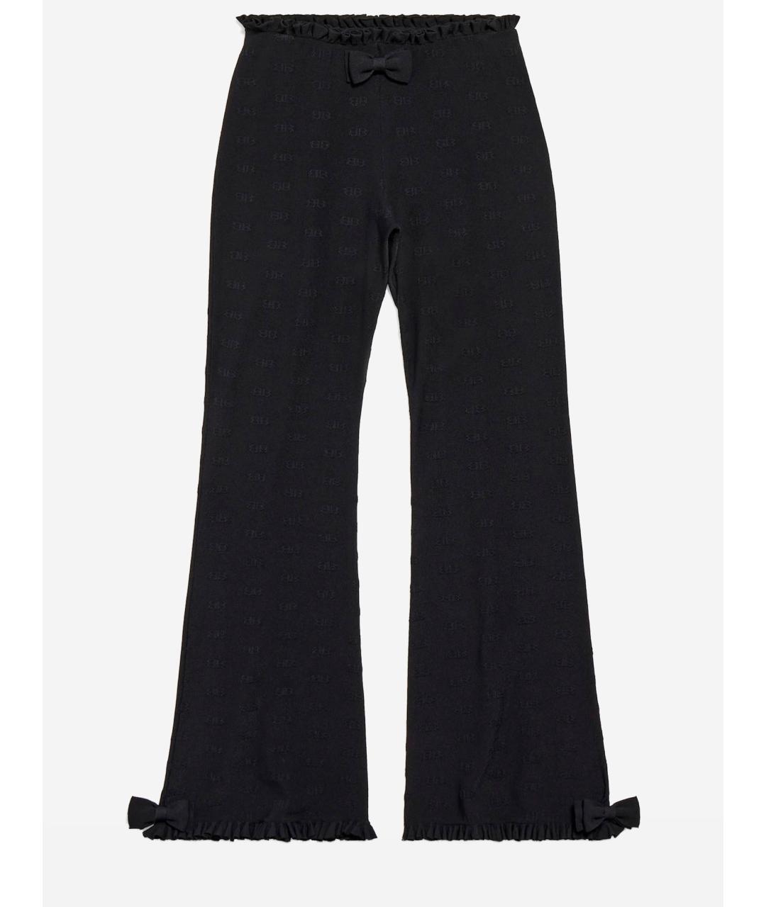 BALENCIAGA Черные полиэстеровые прямые брюки, фото 4