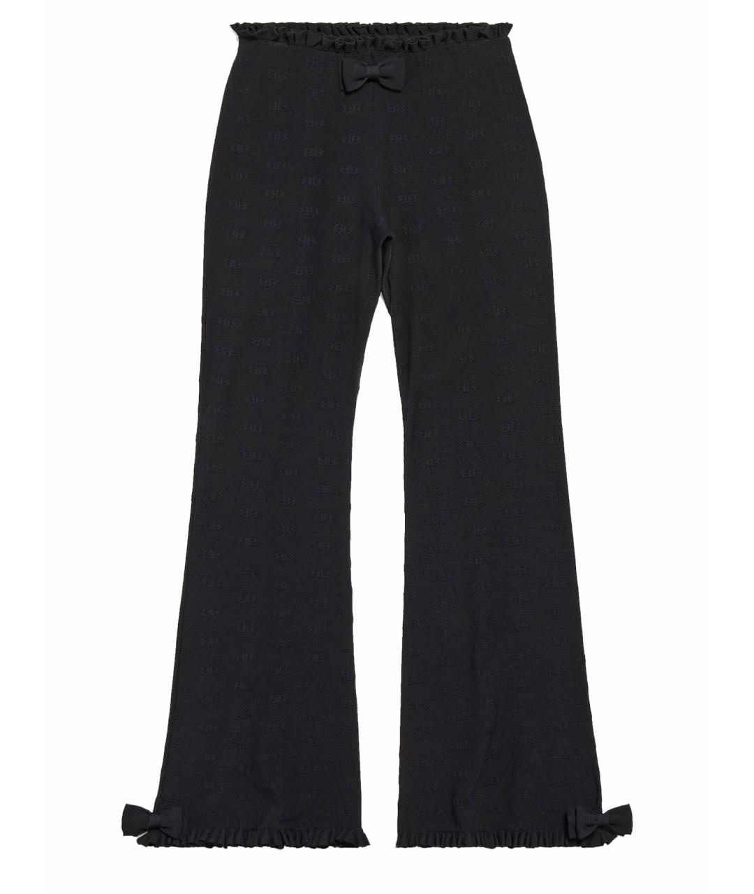 BALENCIAGA Черные полиэстеровые прямые брюки, фото 1