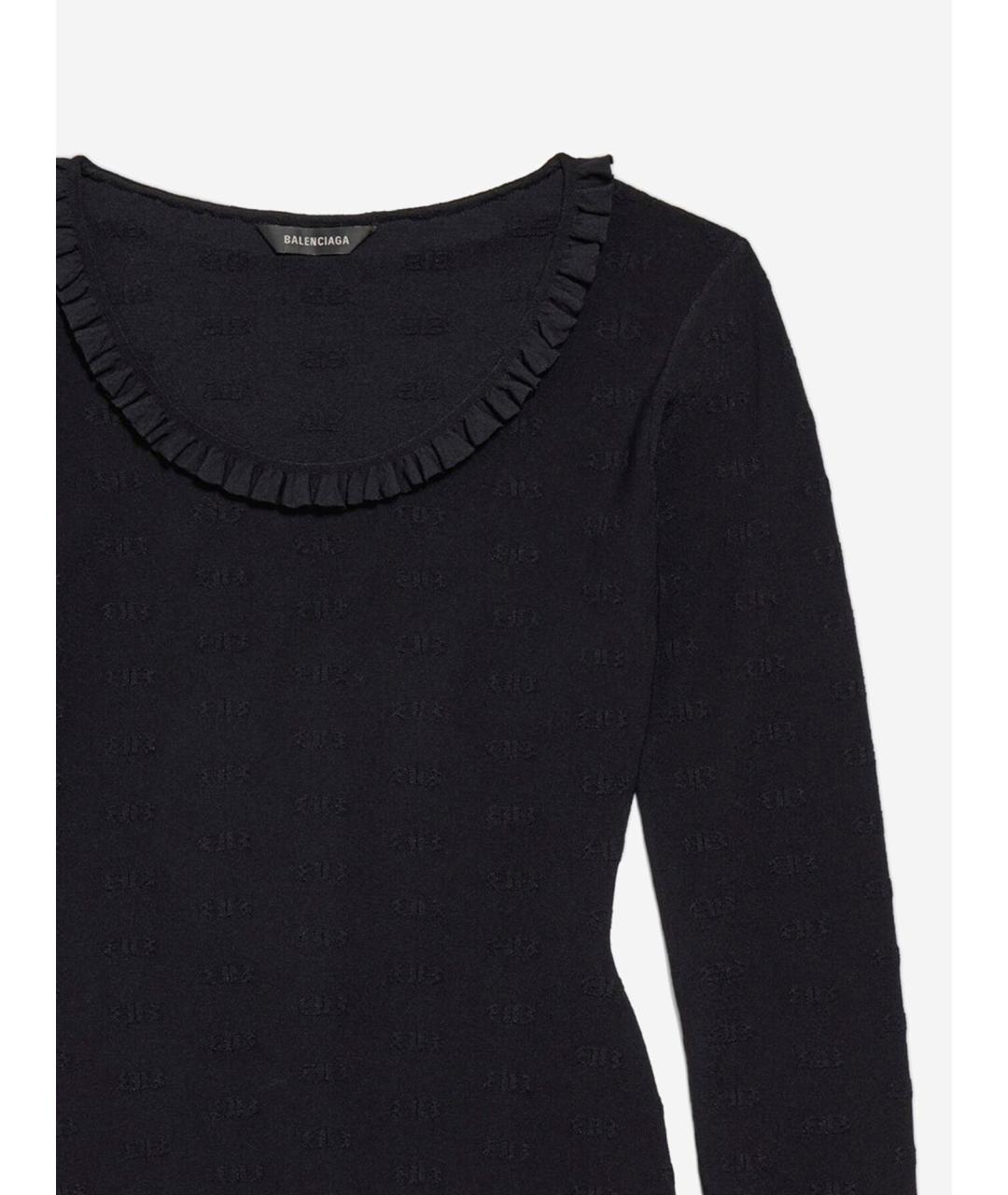 BALENCIAGA Черный вискозный джемпер / свитер, фото 3