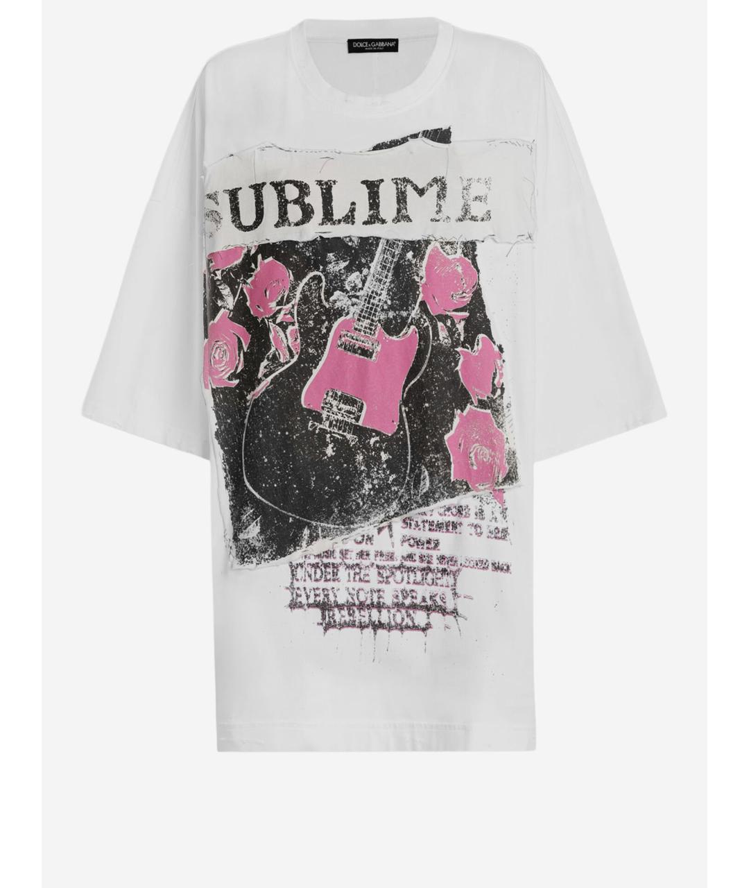 DOLCE&GABBANA Белая хлопковая футболка, фото 4