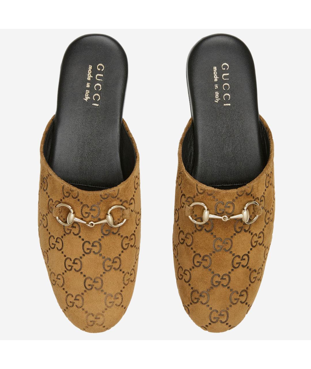 GUCCI Бежевые замшевые мюли, фото 4