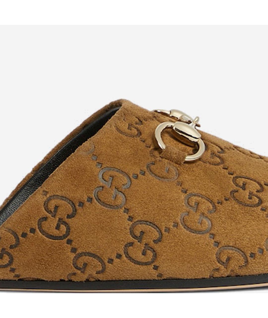GUCCI Бежевые замшевые мюли, фото 5
