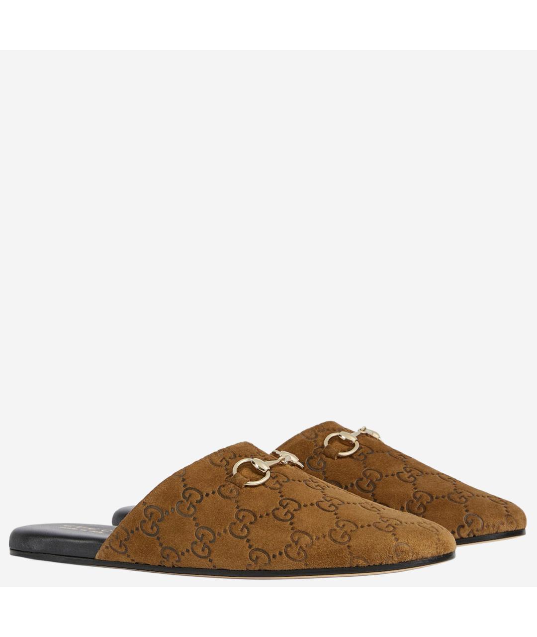 GUCCI Бежевые замшевые мюли, фото 2