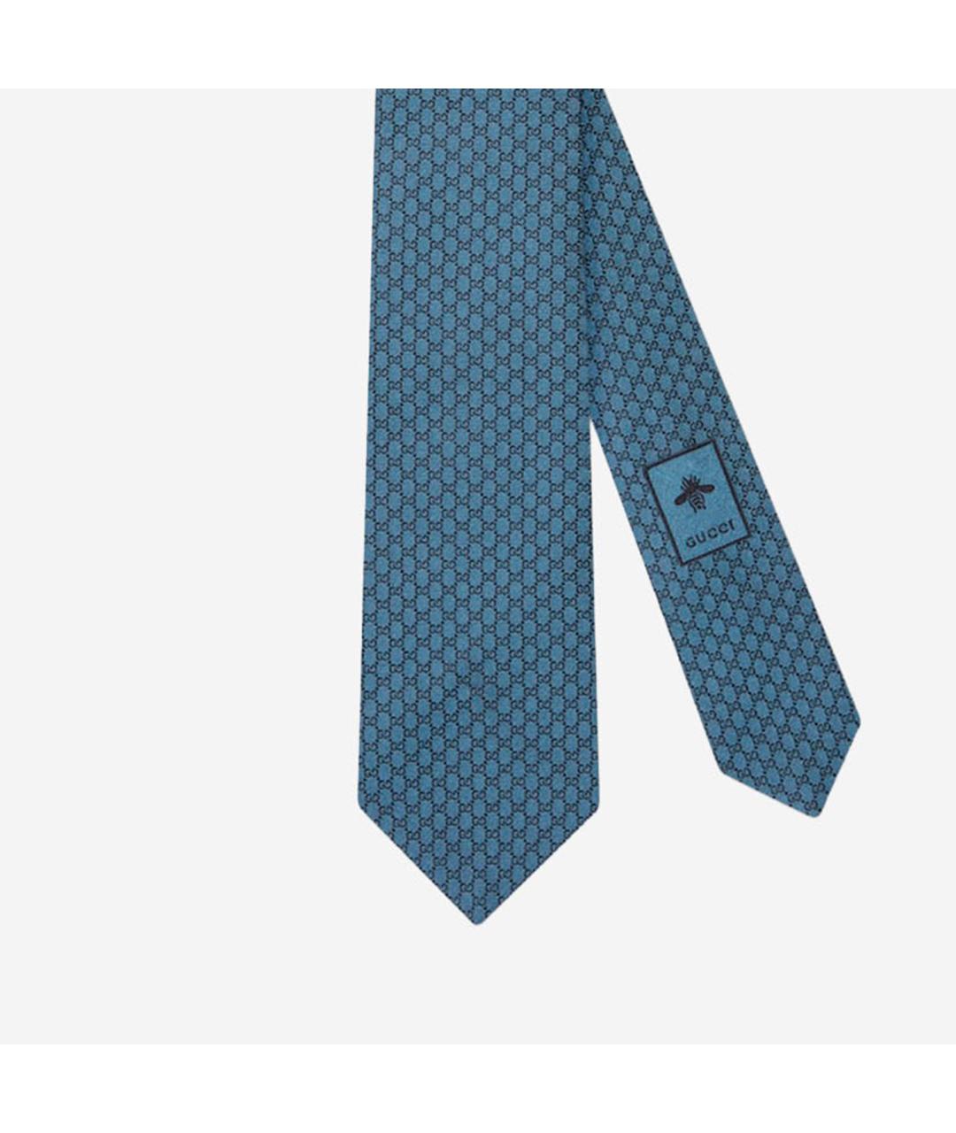 GUCCI Синий шелковый галстук, фото 2