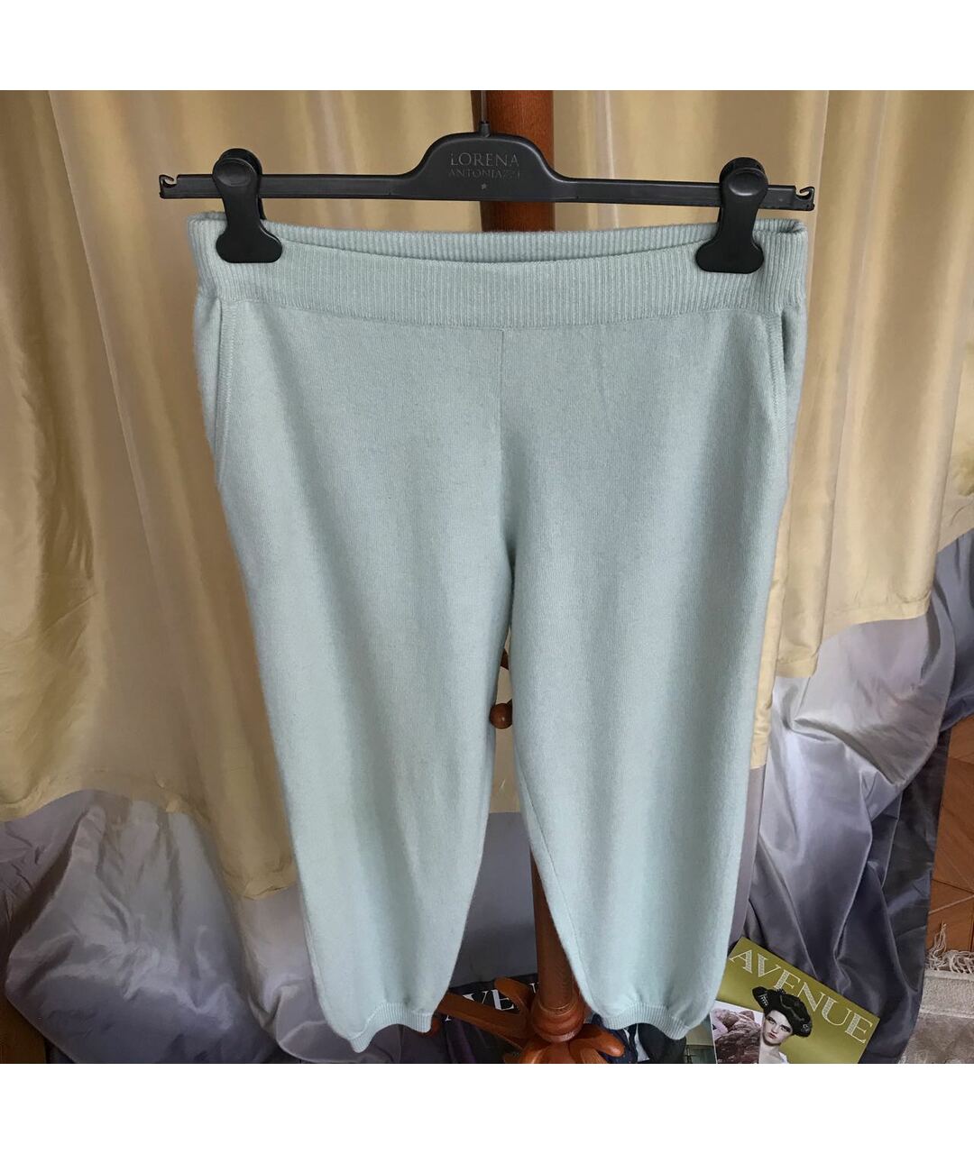 Saint Cashmere Салатовые кашемировые повседневные брюки, фото 7