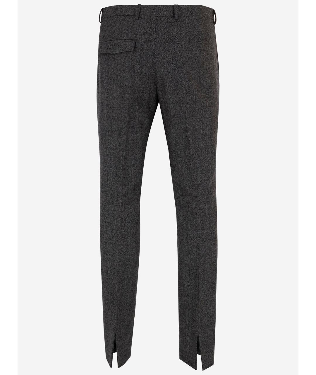 GUCCI Серые шерстяные повседневные брюки, фото 2