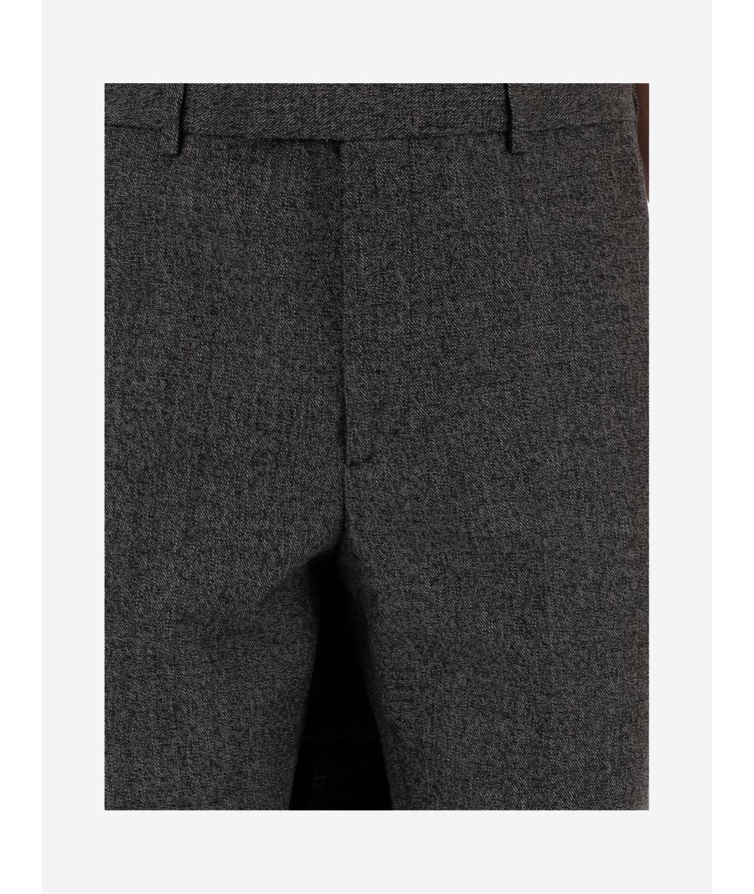 GUCCI Серые шерстяные повседневные брюки, фото 3