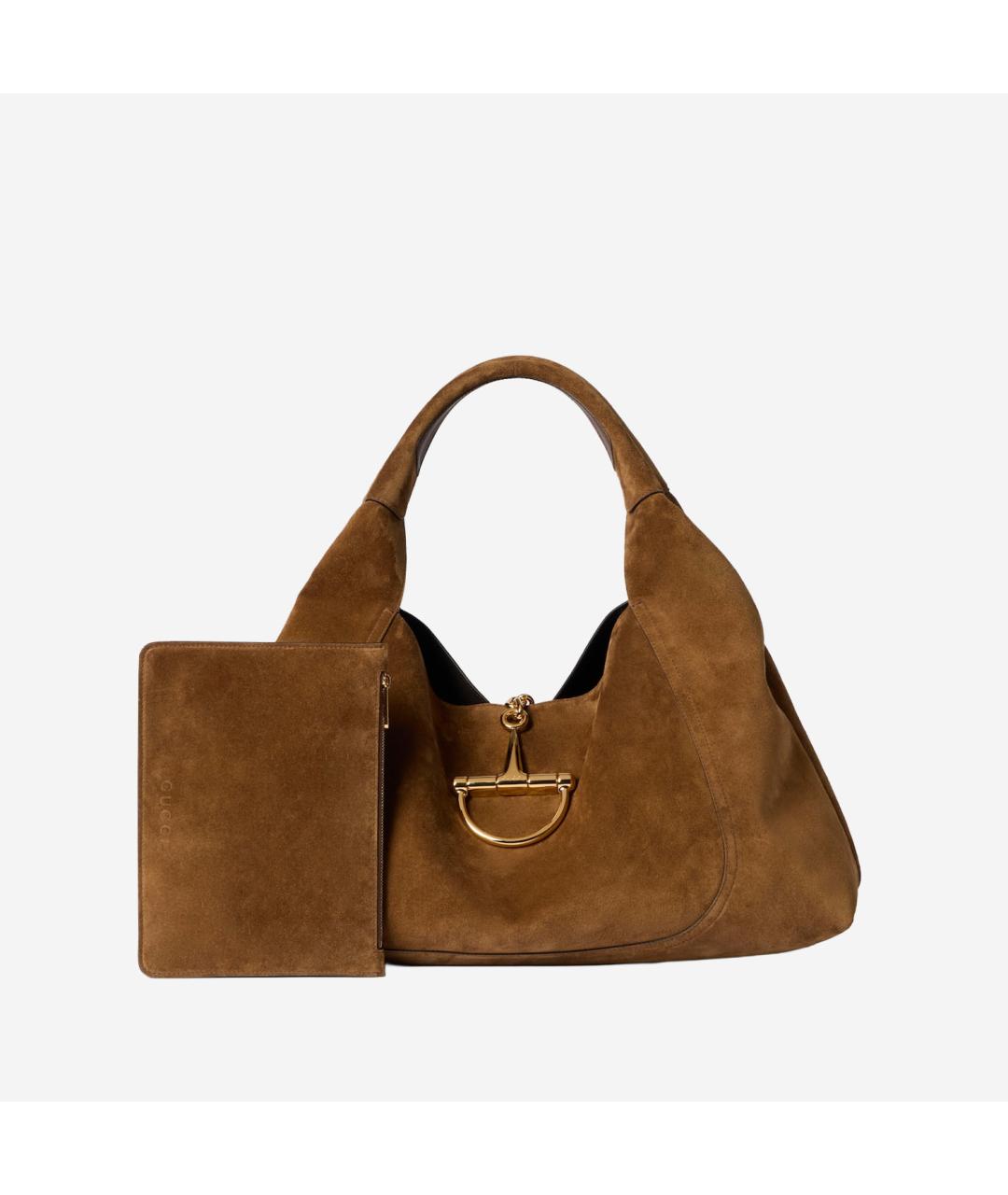 GUCCI Коричневая кожаная сумка тоут, фото 4