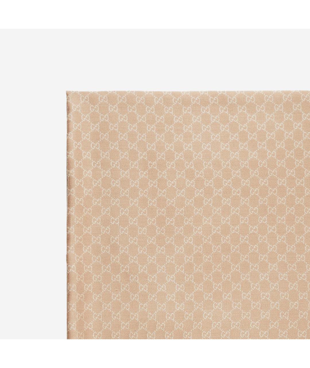 GUCCI Бежевый шерстяной шарф, фото 3