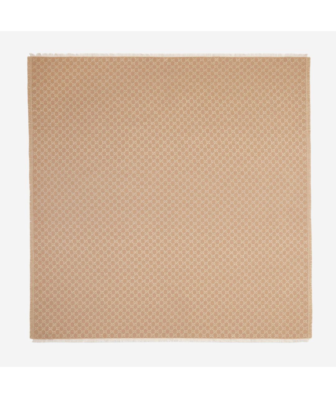 GUCCI Бежевый шерстяной шарф, фото 2