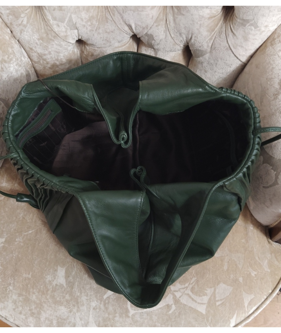 EMPORIO ARMANI Зеленая кожаная сумка тоут, фото 6