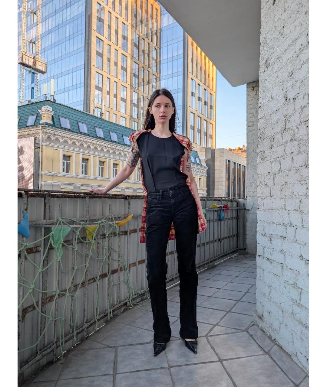 CELINE Черное вискозное повседневное платье, фото 5