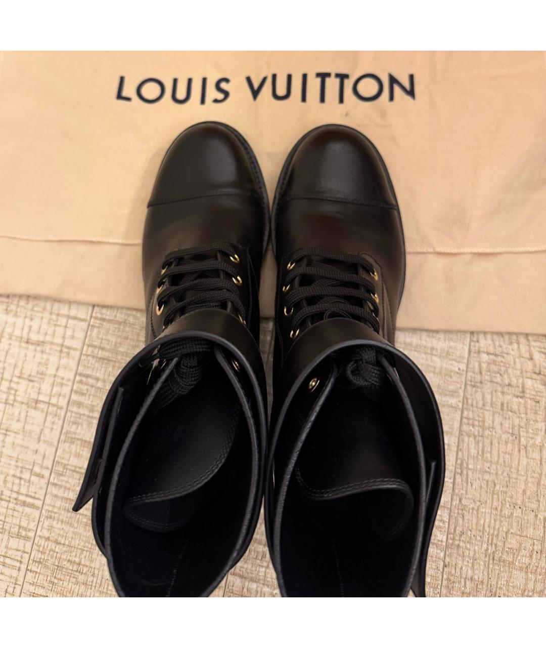 LOUIS VUITTON Черные кожаные ботинки, фото 3