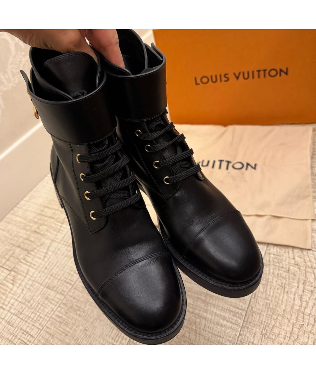 LOUIS VUITTON Черные кожаные ботинки, фото 6