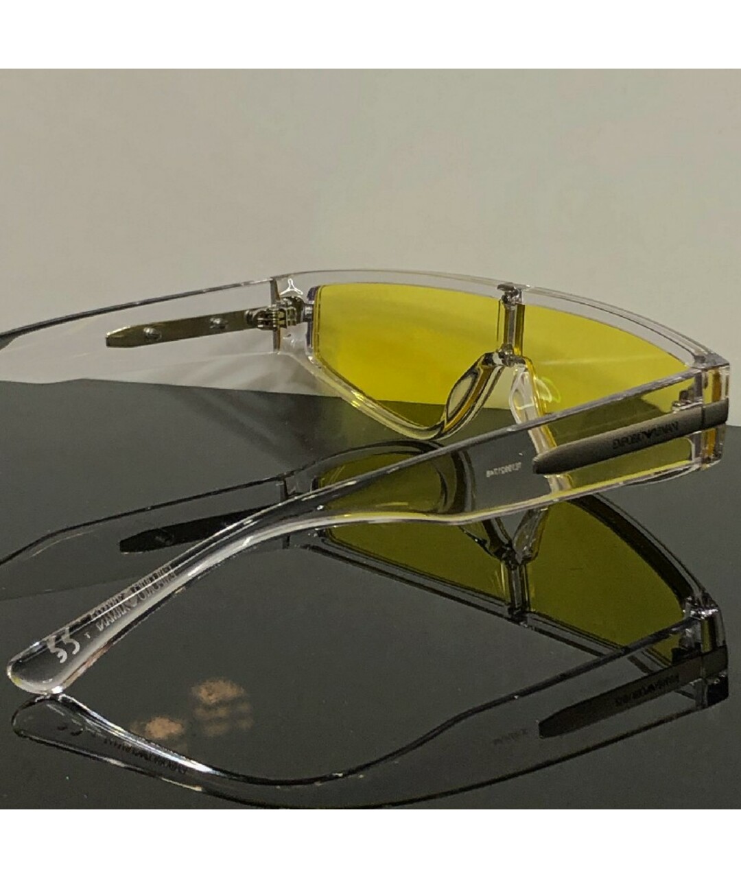 EMPORIO ARMANI Желтые пластиковые солнцезащитные очки, фото 5
