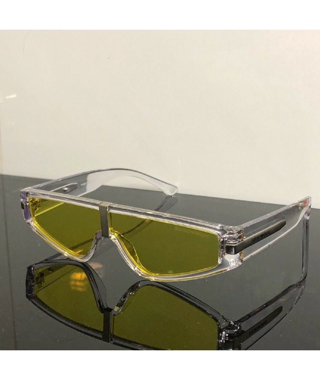 EMPORIO ARMANI Желтые пластиковые солнцезащитные очки, фото 6