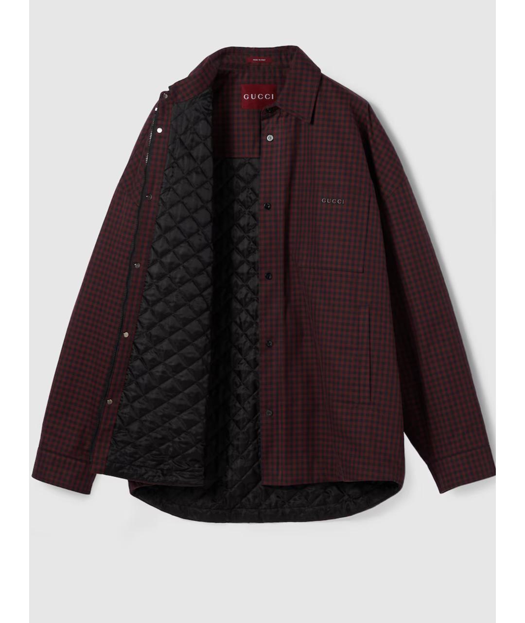 GUCCI Бордовая хлопковая куртка, фото 7