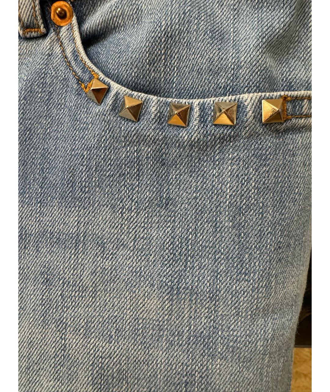 VALENTINO Голубые хлопковые прямые джинсы, фото 2
